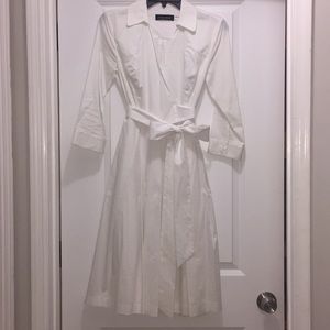 Ivanka Trump White Pleated Wrap Dress